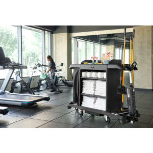 Rubbermaid Commercial, Full Size Housekeeping Cart, Black