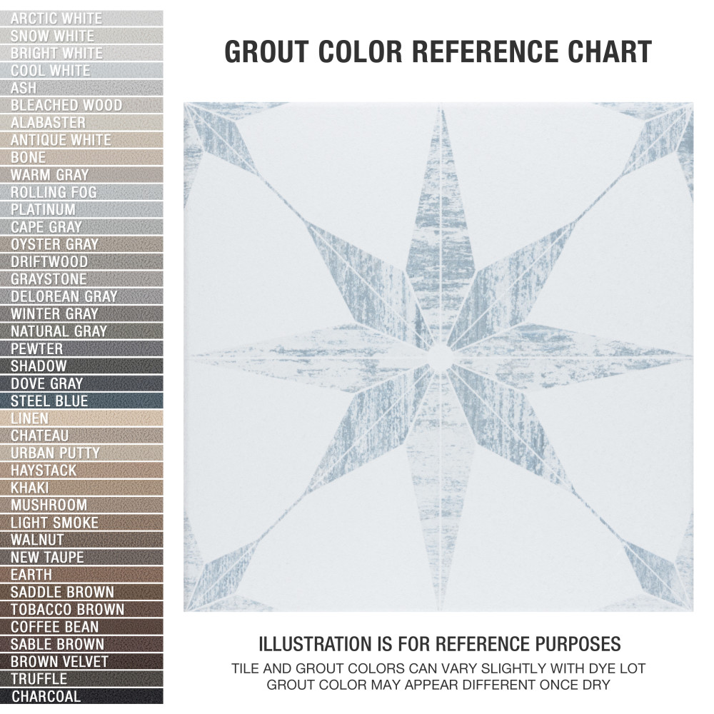 Cassis Stella White 9-3/4 in. x 9-3/4 in. Porcelain Floor and Wall Tile