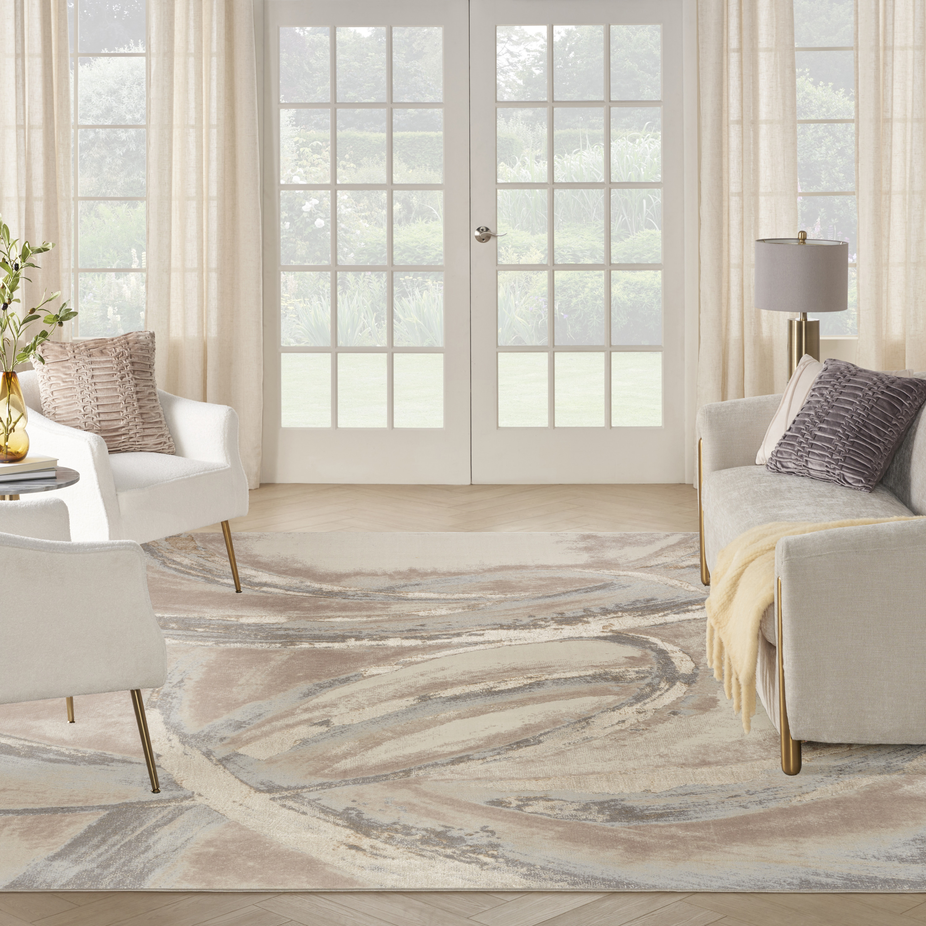 Nourison Splash 12' x 15' Beige Grey Modern Indoor Rug