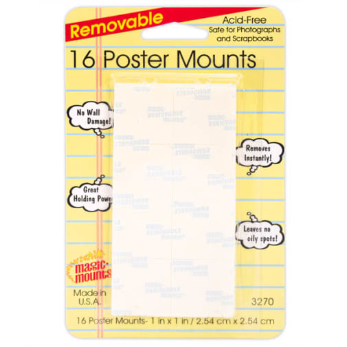 Removable Poster Mounts - 16 count (1" x 1")
