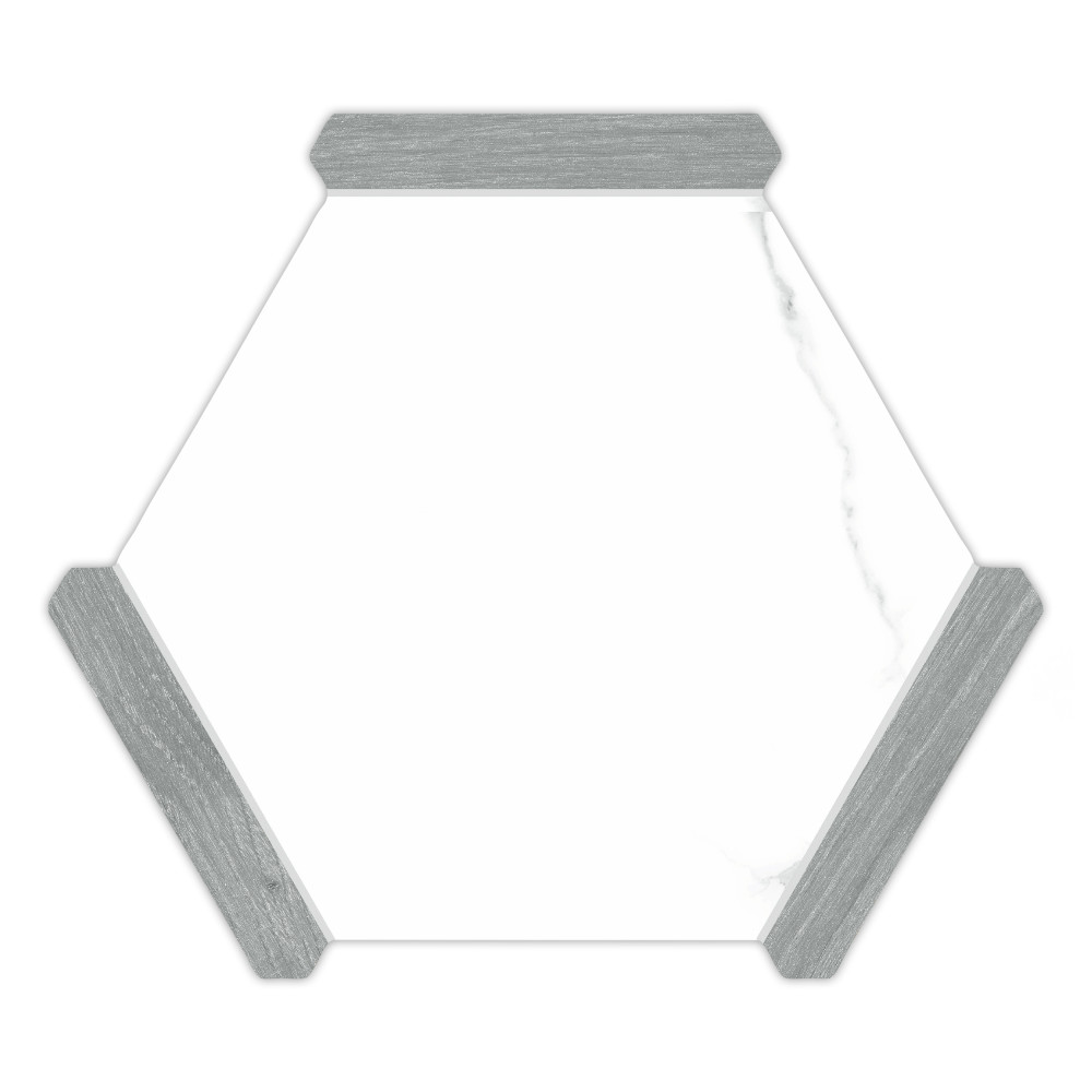 Marwood Panal Calacatta with Grey Picket 8-5/8 in. x 9-7/8 in. Porcelain Floor and Wall Tile