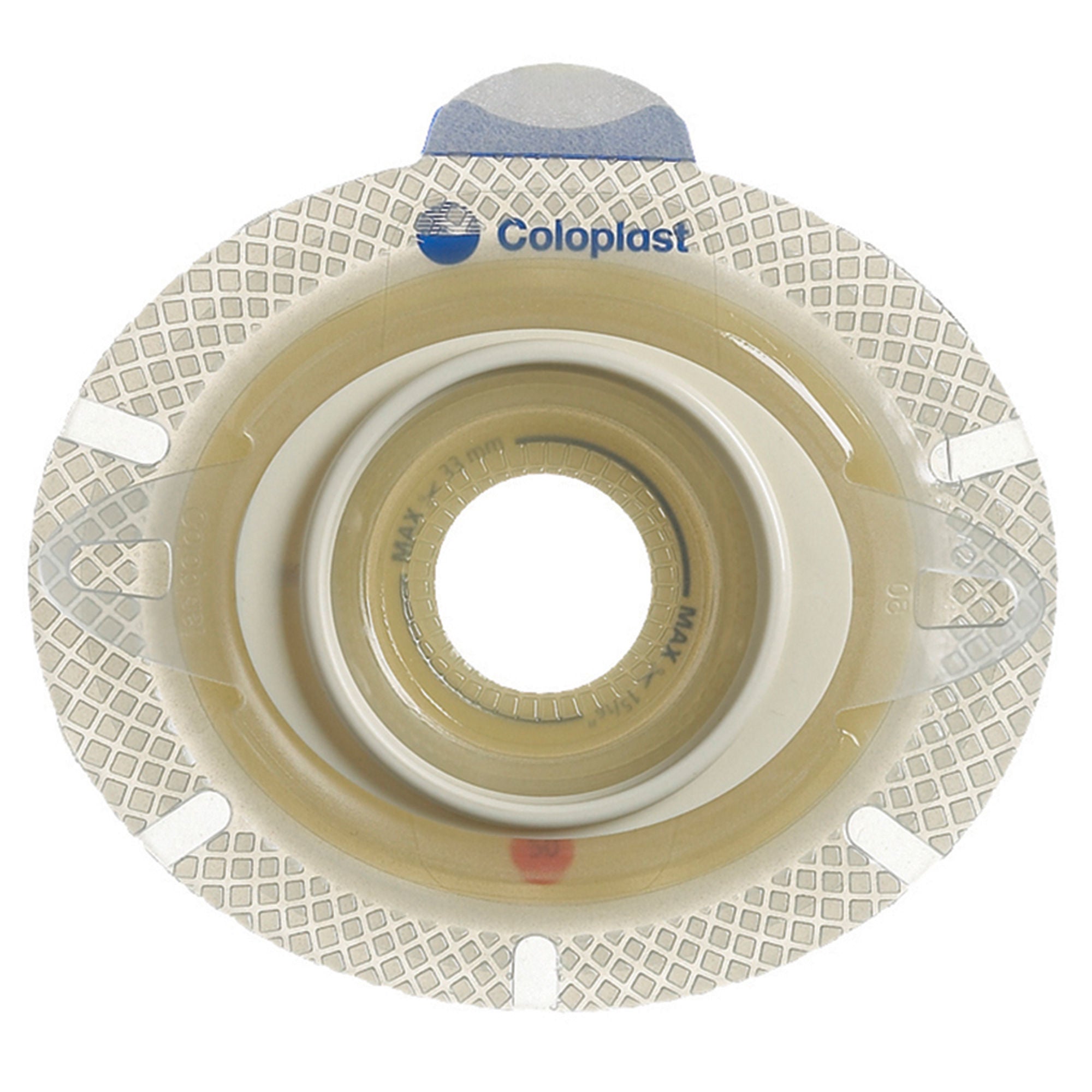 SenSura® Click Xpro Ostomy Barrier, Trim to Fit 10 – 55 mm Stomas, Blue Match