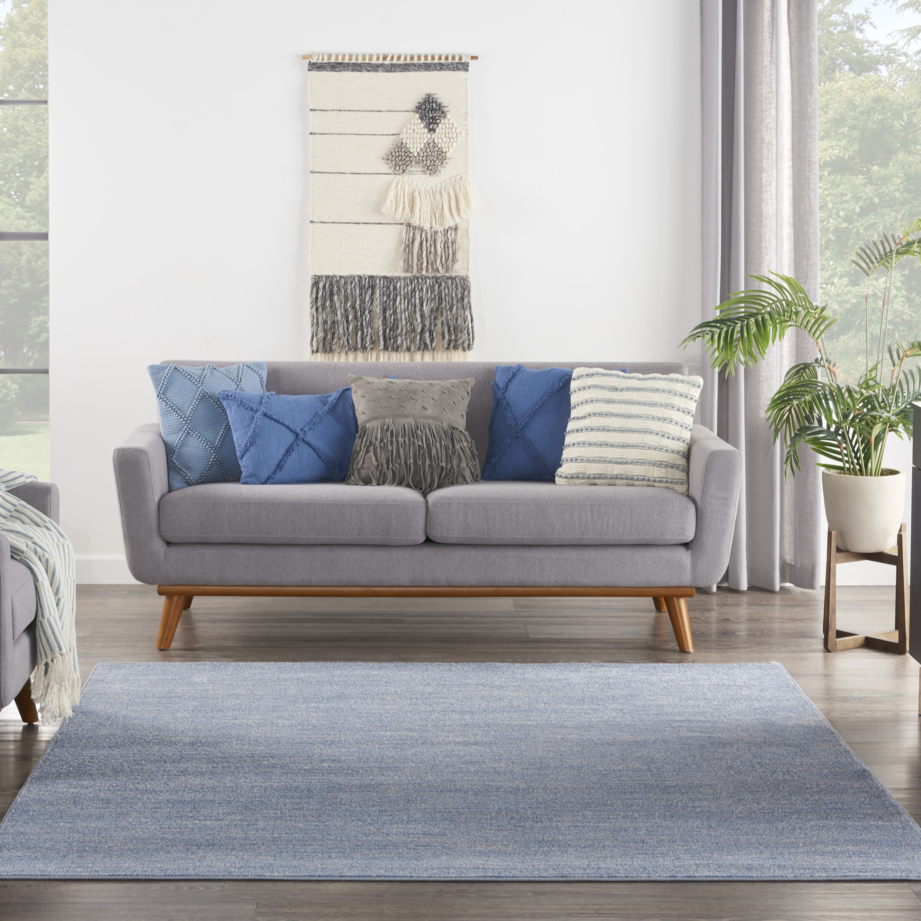 Nourison Nourison Essentials 7' x Square Blue Grey Outdoor Rug