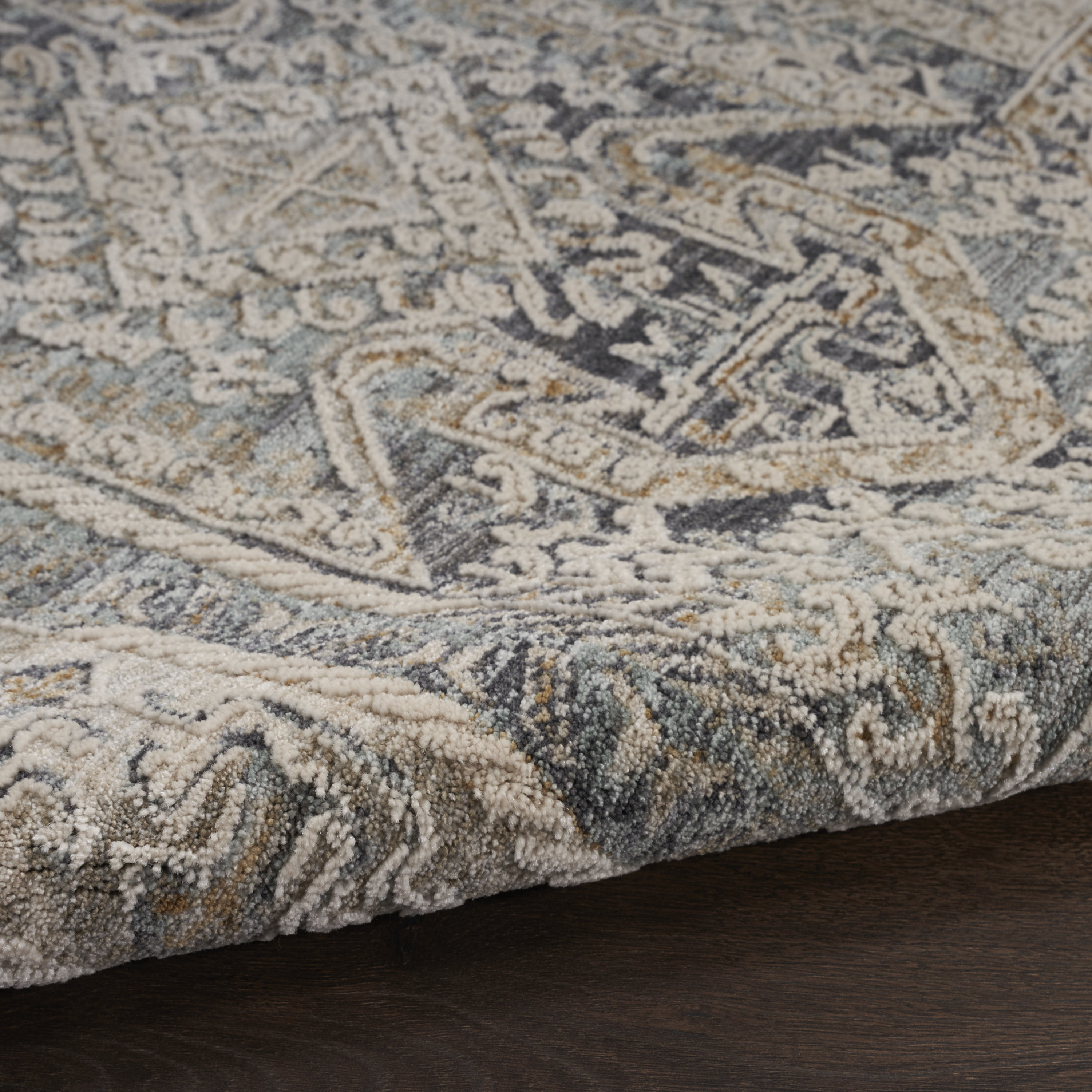 Nourison Lynx 2'6" x 4'6" Ivory Charcoal Vintage Indoor Rug