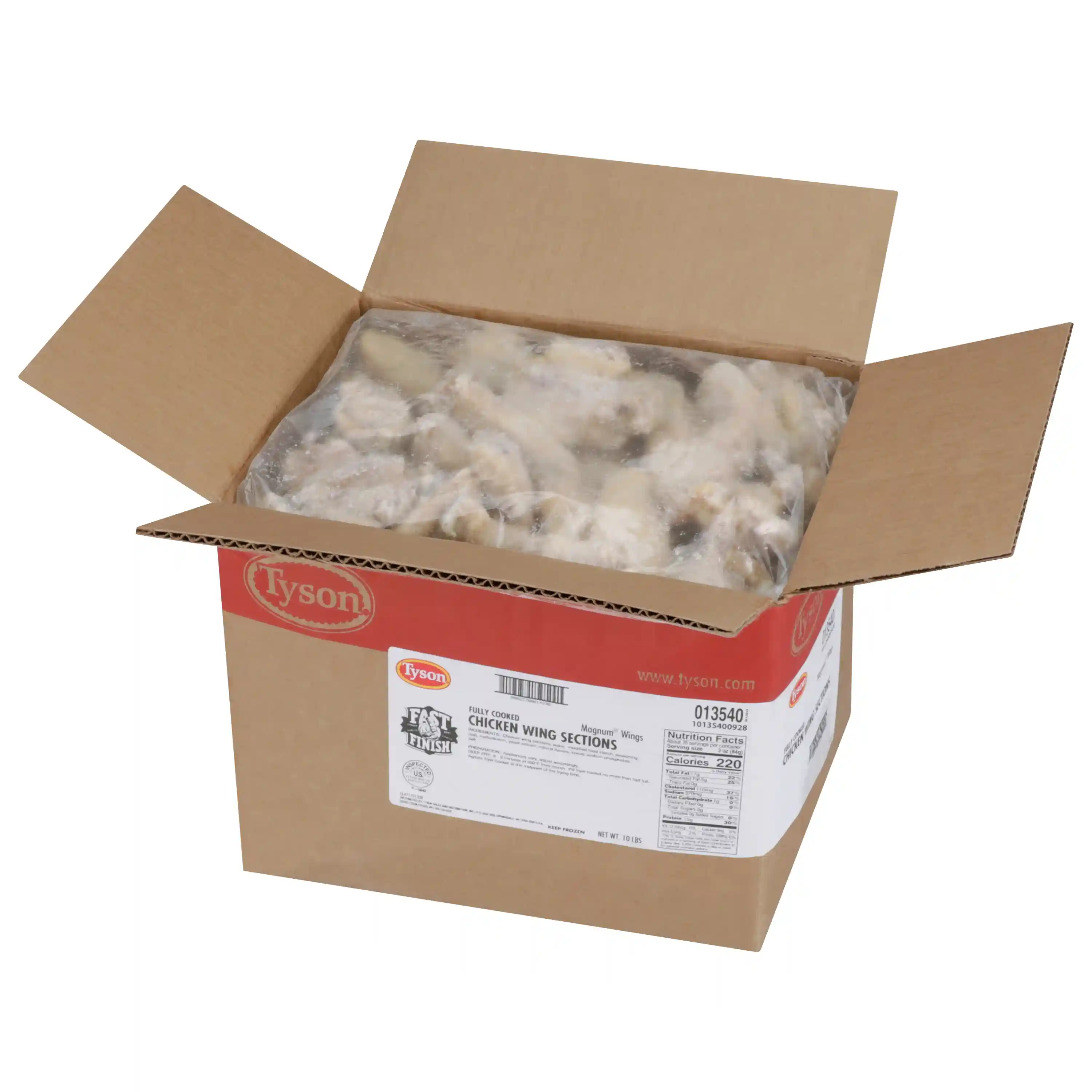 Tyson® Fast Finish® Fully Cooked Coated Bone-In Chicken Wing Sections, Jumbo_image_4