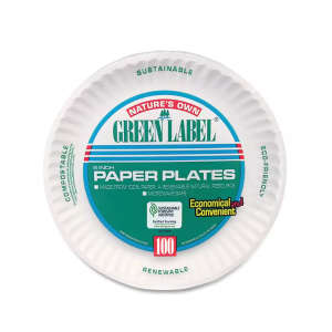 AJM Packaging Corp, Nature's Own Green Label, 6 inch Plates, 1000/Case