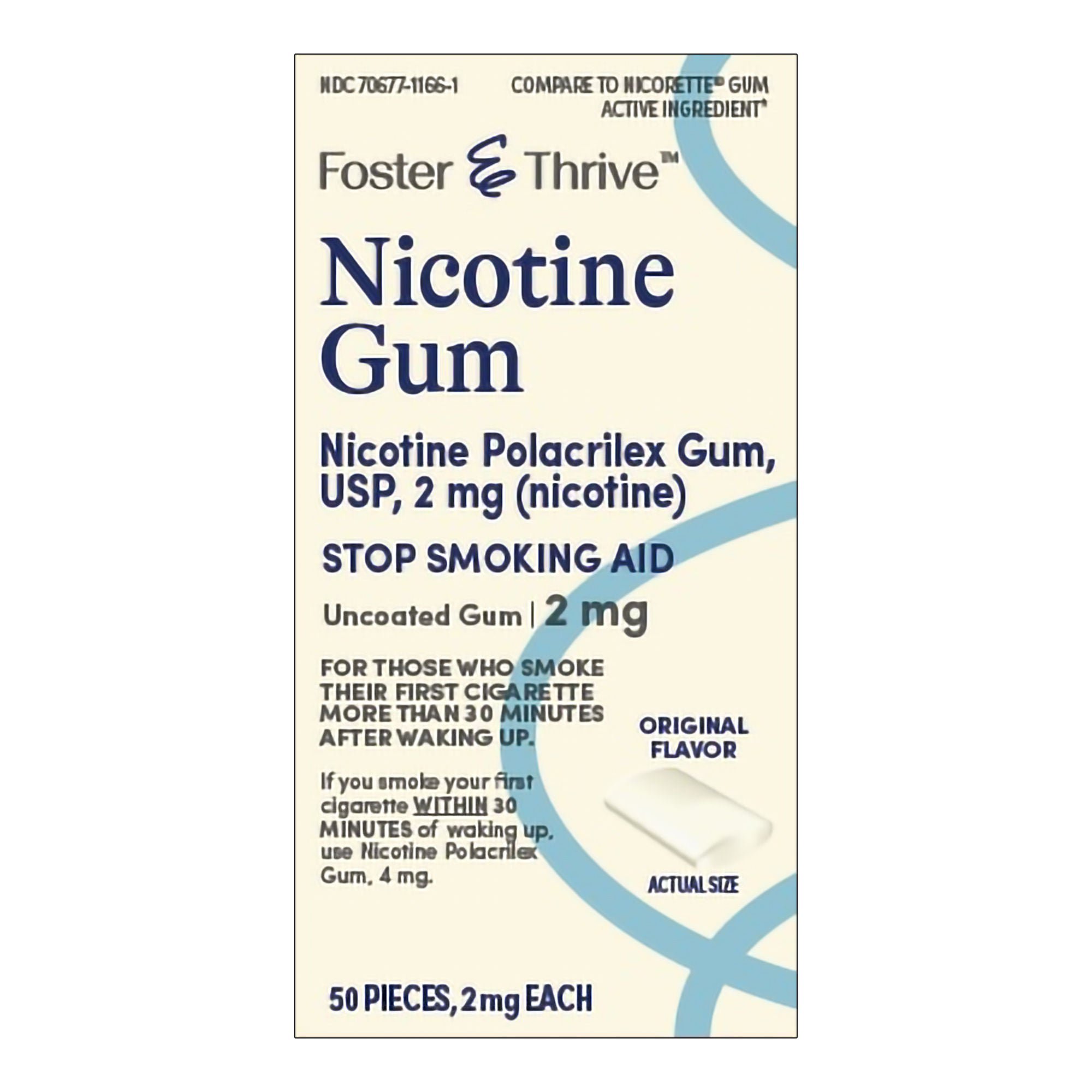 Foster & Thrive™ Nicotine Polacrilex 2 mg (Nicotine) Gum, Original Flavor