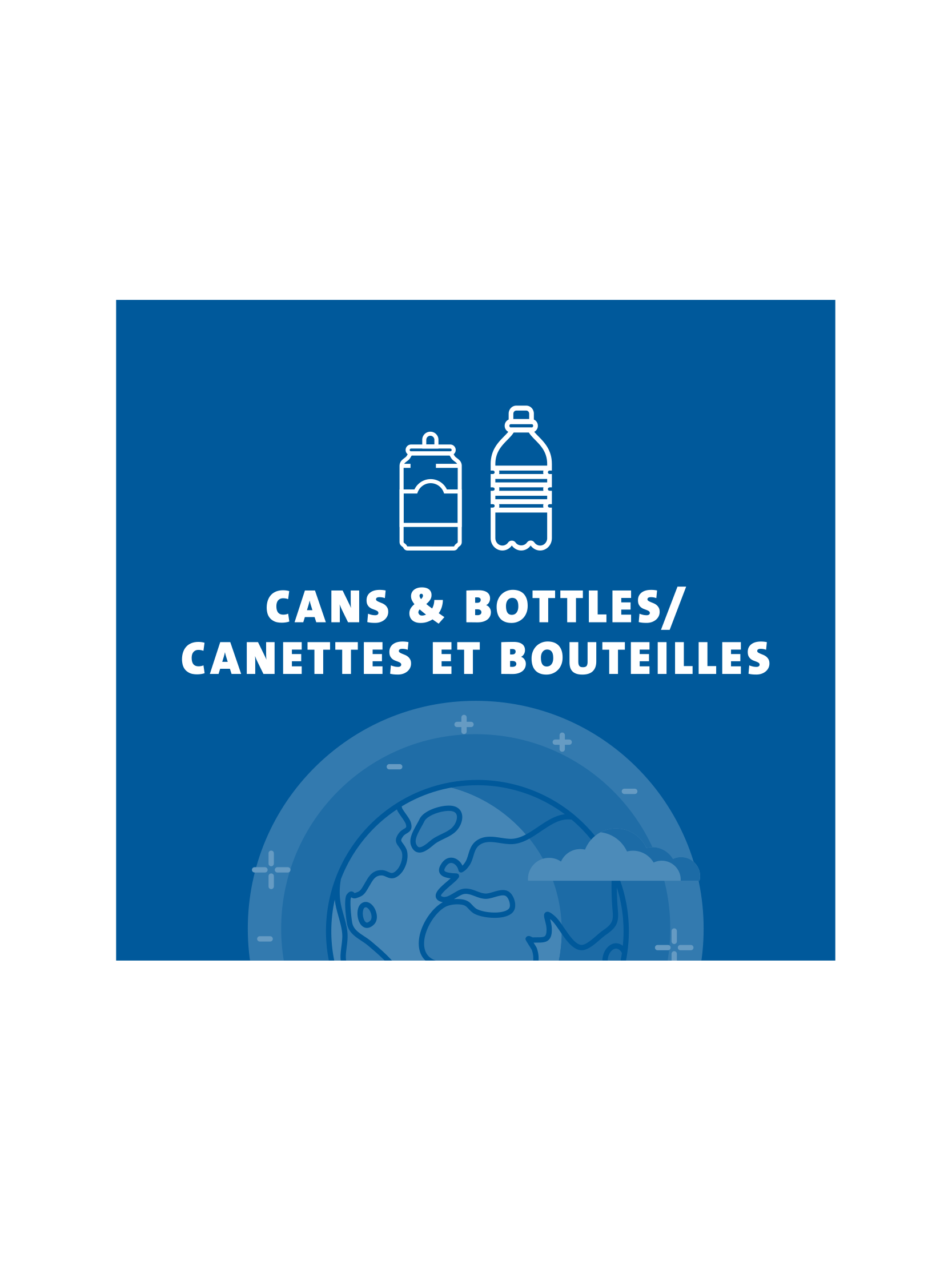 ARISTATA – Sign – Cans & Bottles-Canettes et Bouteilles – Blue