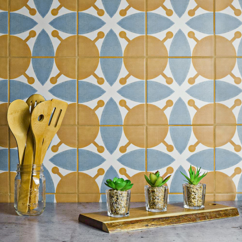 Revival Leaf 7-3/4 in. x 7-3/4 in. Ceramic Floor and Wall Tile
