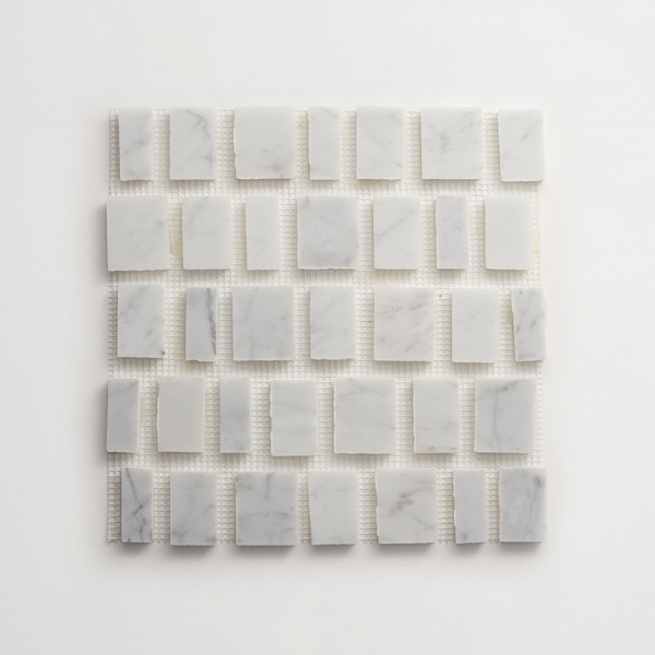 lapidary | rough cut mosaic sheet | carrara (large joint) 