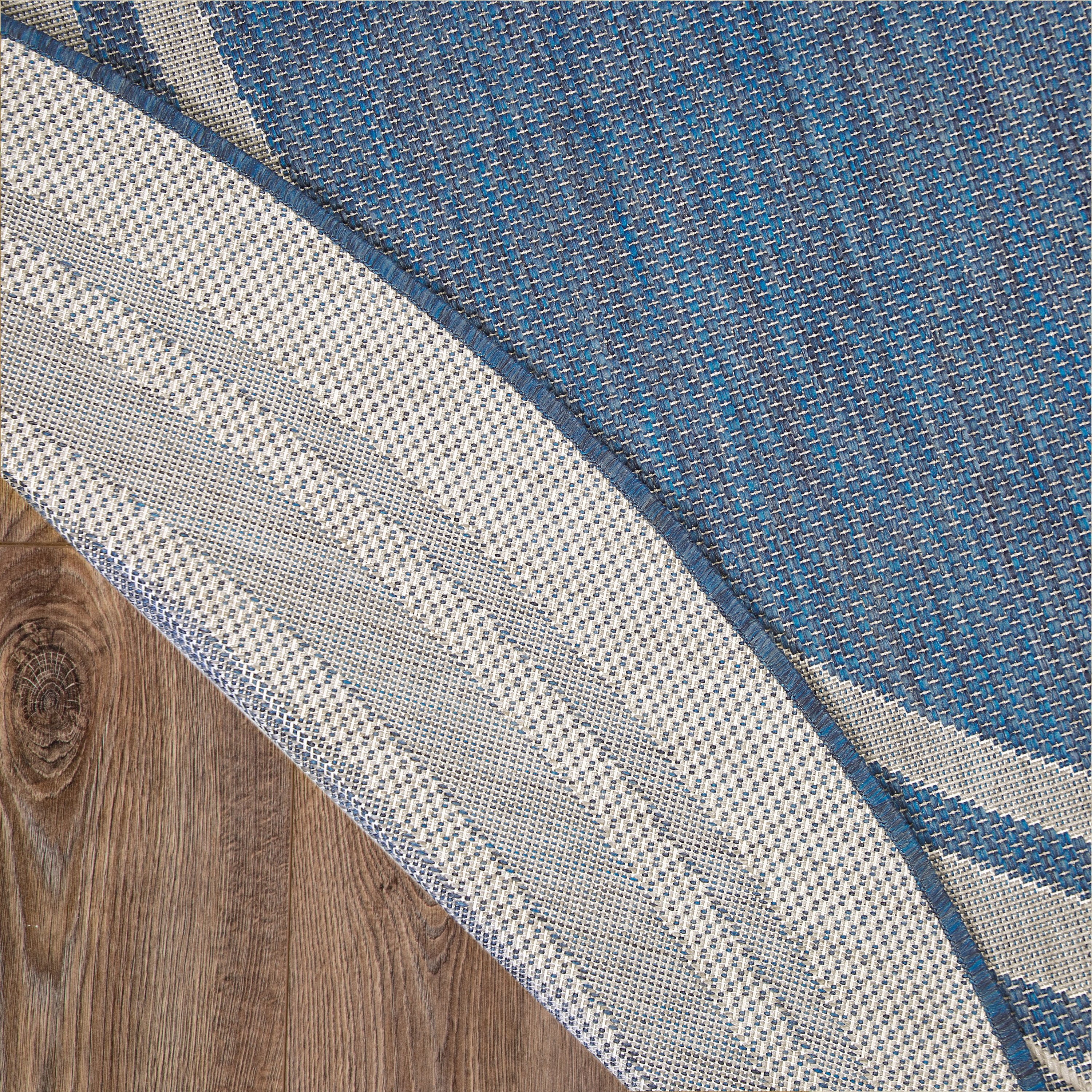 Nourison Horizon Indoor/Outdoor 8' x Round Denim Modern Rug