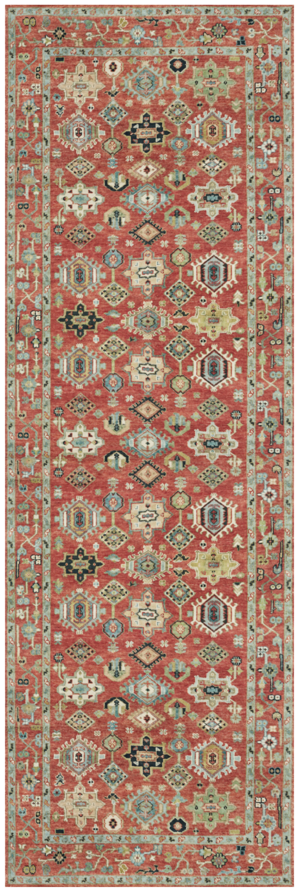 Nourison Vintage Washables 2' x 6' Rust Multicolor Vintage Indoor Rug