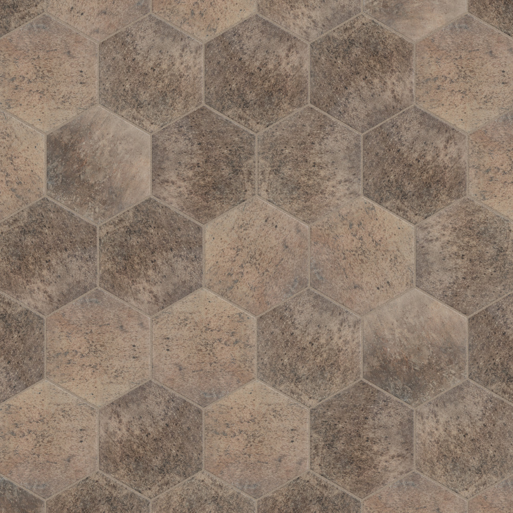 Capri Hex Terra 7x8 Hexagon Porcelain Floor and Wall Digital Pattern