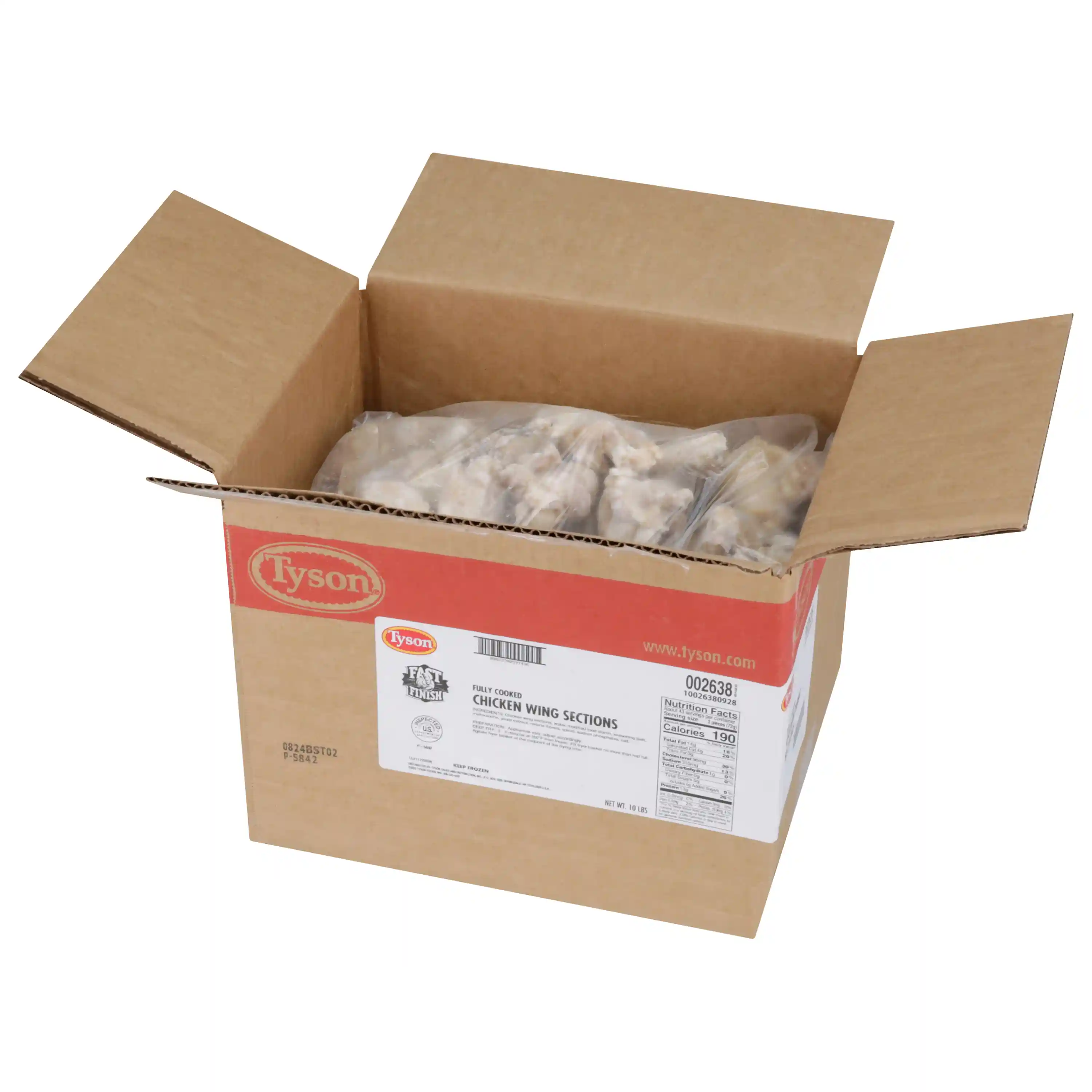 Tyson® Fast Finish® Fully Cooked Coated Bone-In Chicken Wing Sections, Jumbo_image_5
