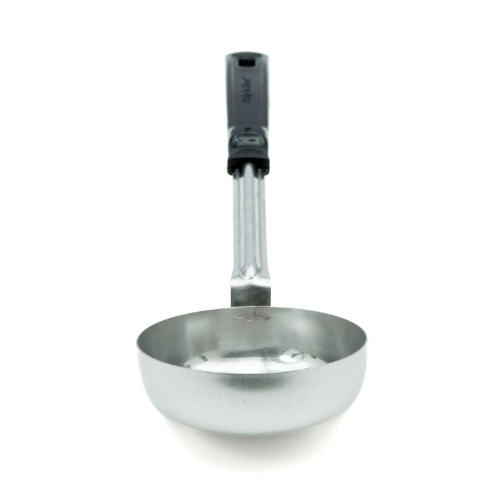 8-ounce solid round Spoodle® utensil with black Grip ‘n Serv® handle