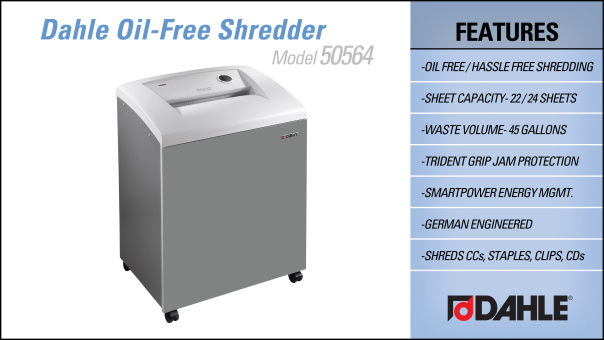 Dahle 50564 Oil Free Department Shredder InfoGraphic