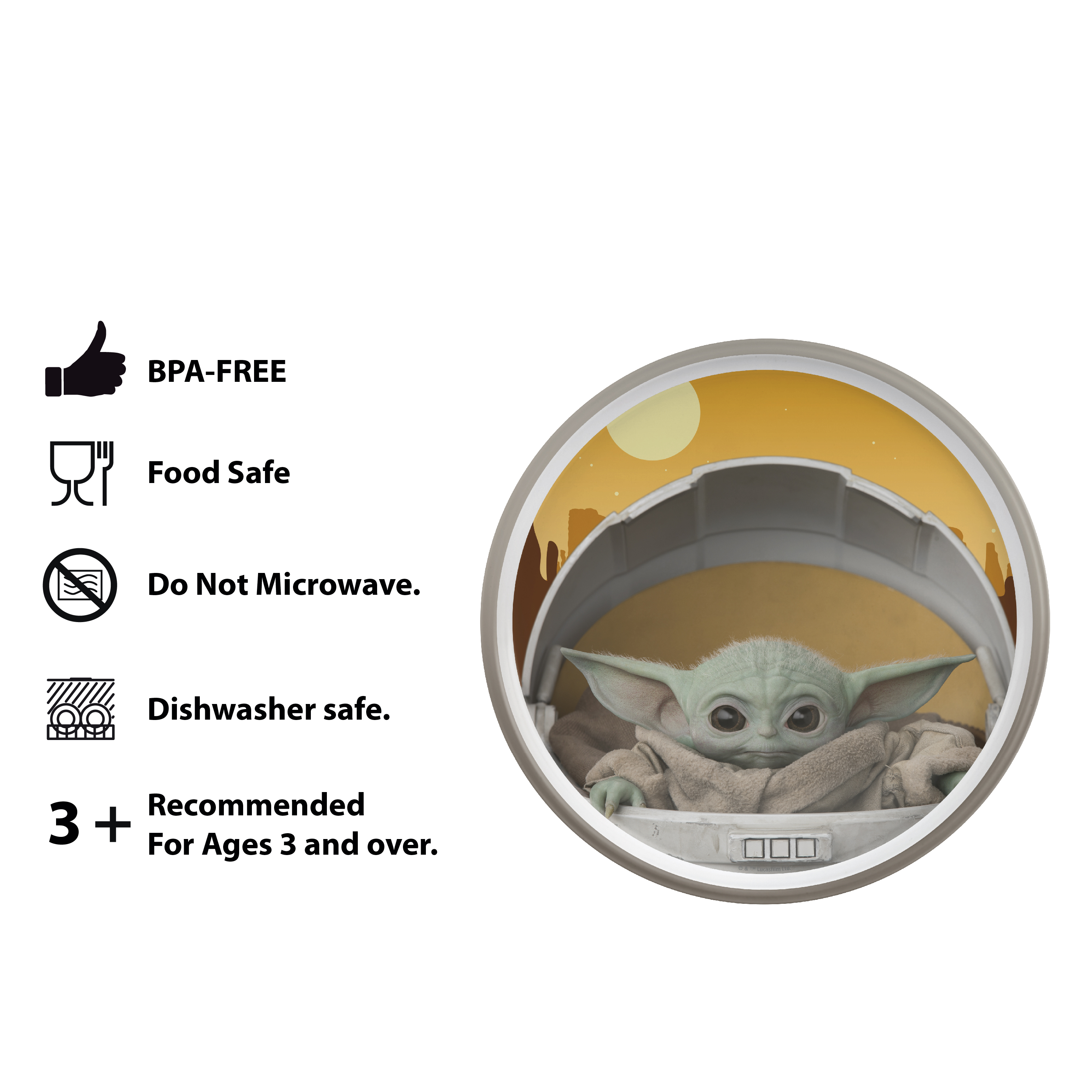 Star Wars: The Mandalorian Kids Dinnerware Set, The Child, 2-piece set slideshow image 7 Star Wars: The Mandalorian Kids Dinnerware Set, The Child, 2-piece set slideshow image 7