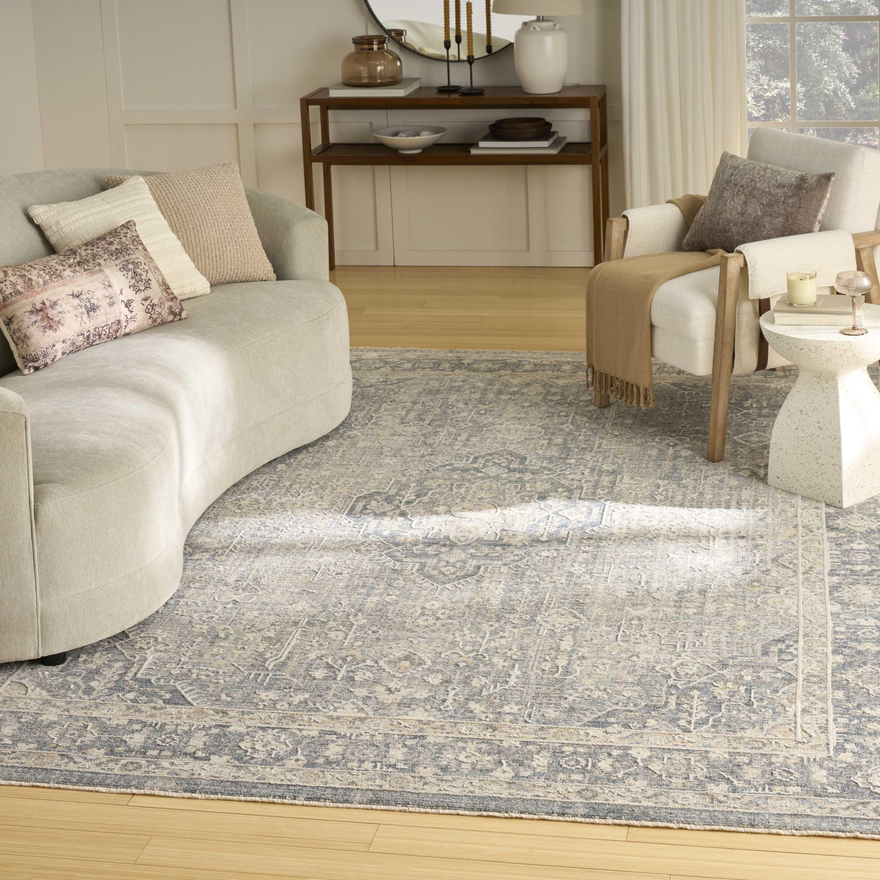 Nourison Retreat 9'6" x 13'2" Blue Vintage Indoor Rug