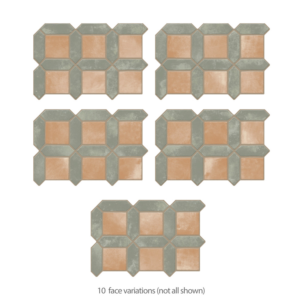 Picket Arendel Green with Terra Square 14-5/8 in. x 22-1/2 in. Porcelain Floor and Wall Tile