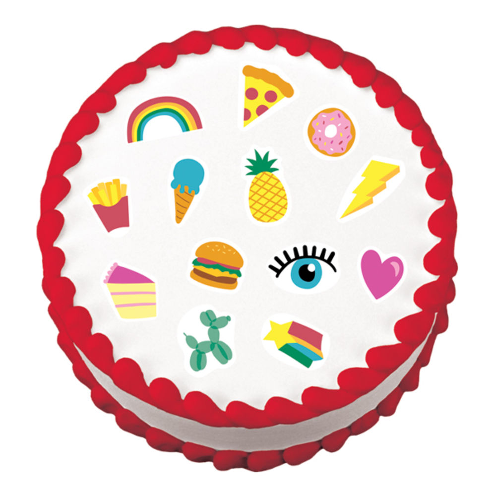 Image Cake Rainbow Party Stickers