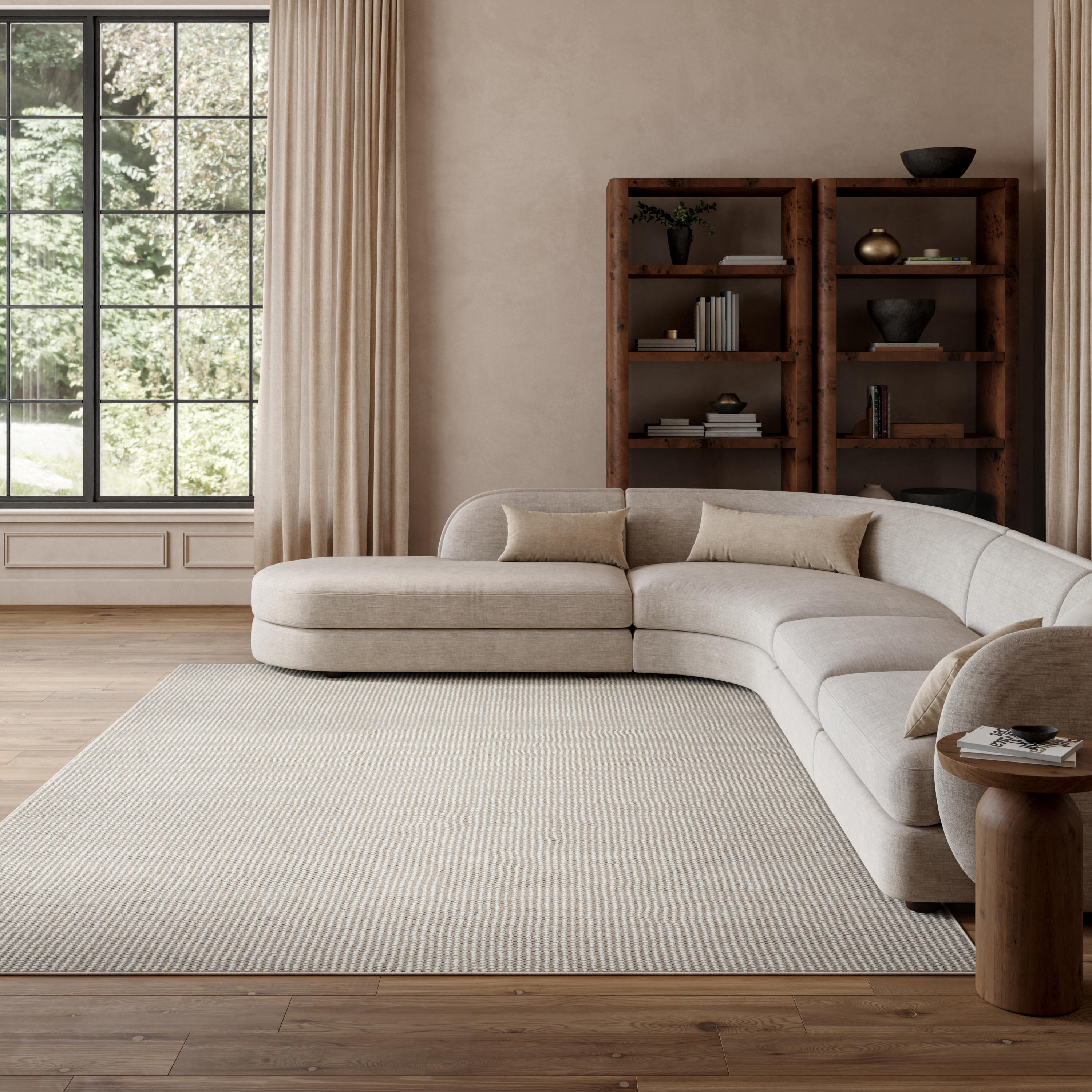Nourison Natural Texture 6' x 9' Ivory Mocha Farmhouse Indoor Rug