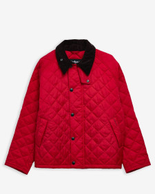 Oversized Transport Quilted Jacket Brick Red