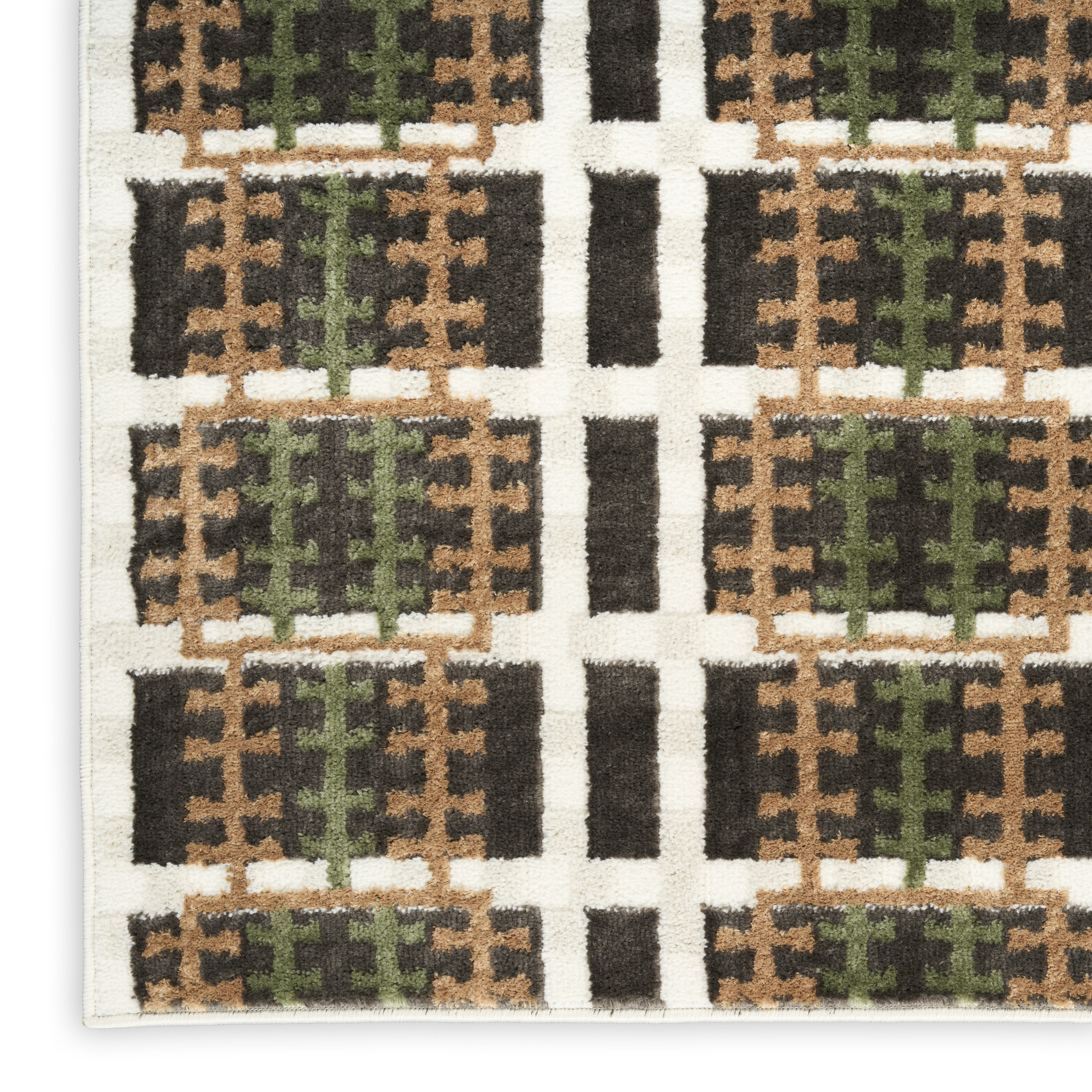 Nourison Nordic 4' x 6' Charcoal Multicolor Modern Indoor Rug