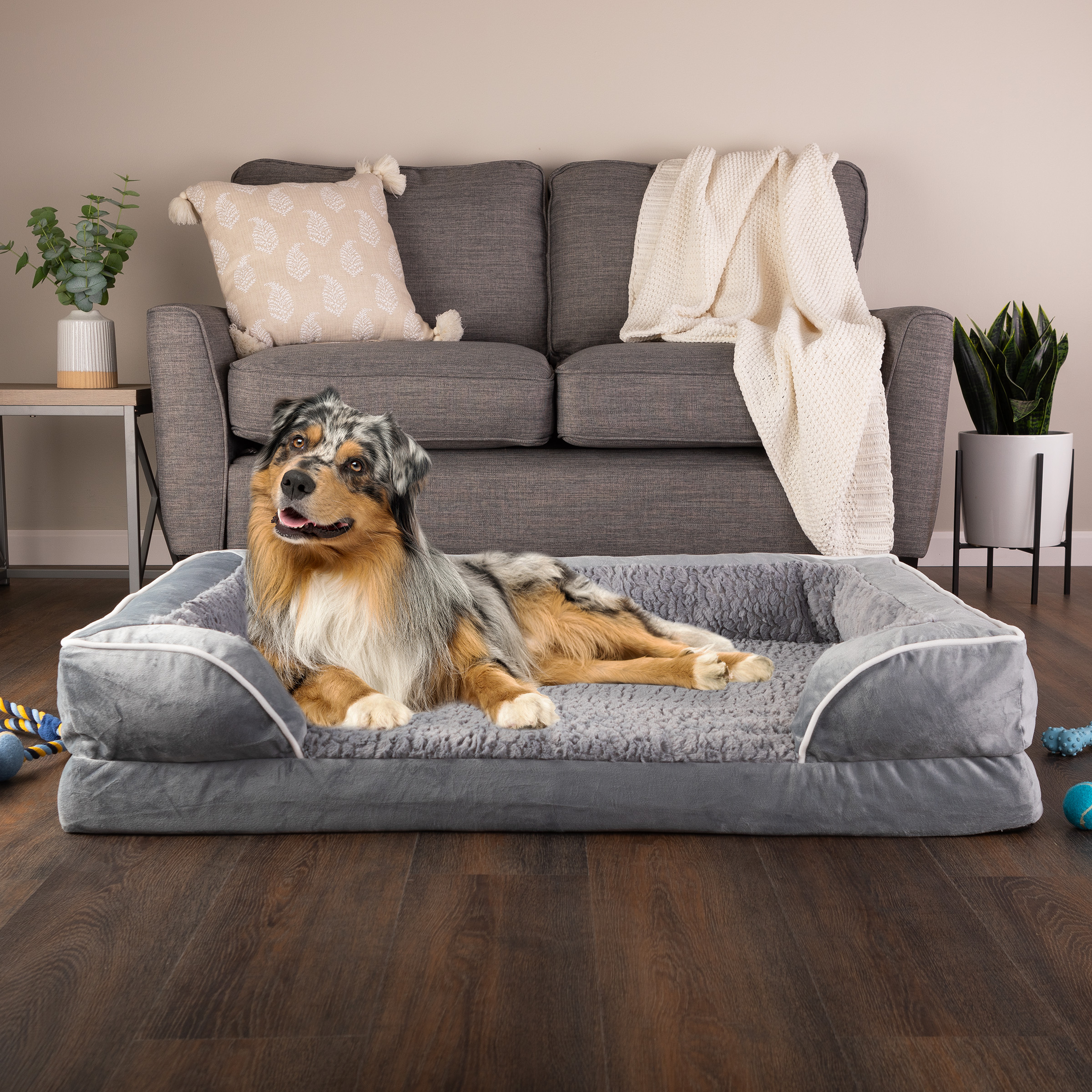 Orthopedic Dog Bed 42in Couch Extra Large Dog Bed for Pets up to 65lbs