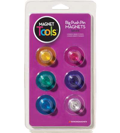 Big Push Pin Magnets, Set of 6
