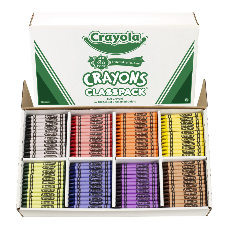 Crayon Classpack®, Regular Size, 8 Colors, Pack of 800