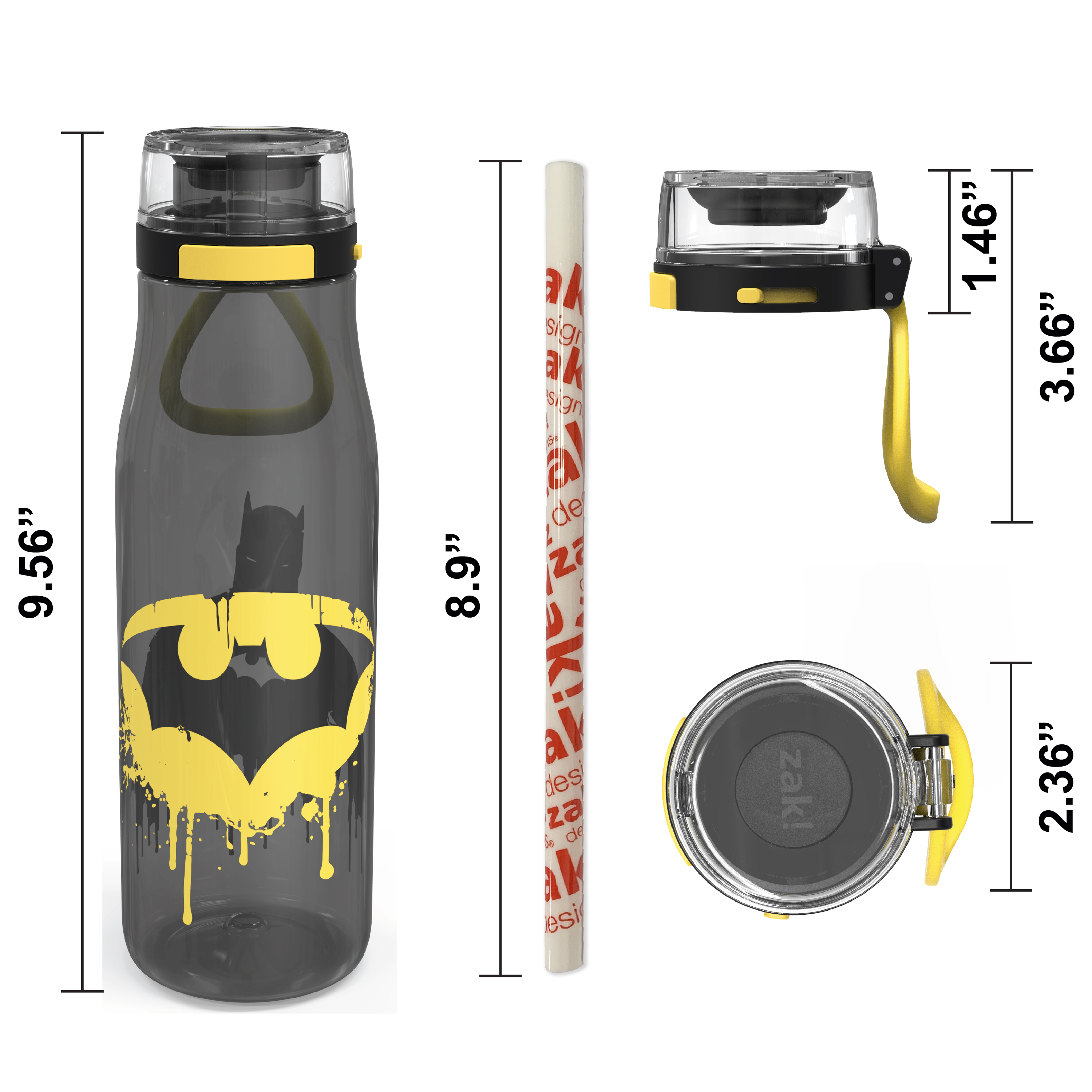 DC Comics 25 ounce Water Bottle, Batman, 3-piece set slideshow image 8 DC Comics 25 ounce Water Bottle, Batman, 3-piece set slideshow image 8