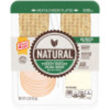 Oscar Mayer Natural Meat & Cheese Plate Honey Smoked Turkey, Asiago Cheese Whole Wheat Crackers, 3.3 oz Tray