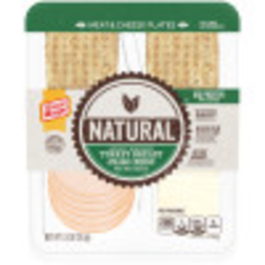 Natural Honey Smoked Turkey Breast, Asiago Cheese & Whole Wheat Crackers Tray, 3.3 oz