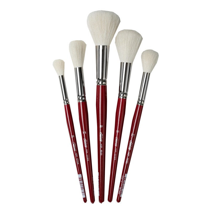 Silver Mops Round White, 5 Brushes