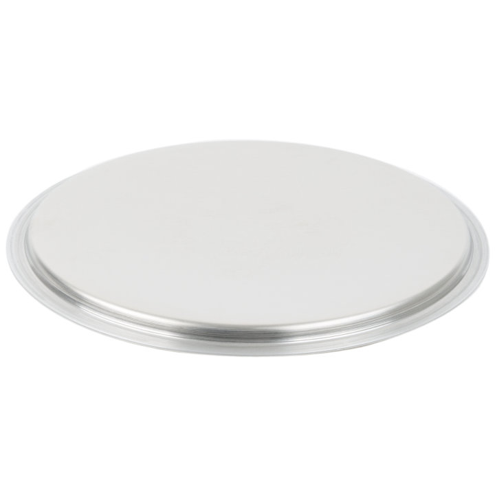 12 ¾-inch Wear-Ever® domed aluminum cover with satin finish and dipped handle
