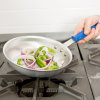 8-inch Wear-Ever® aluminum fry pan with natural finish and Cool Handle® rubber grip sleeve