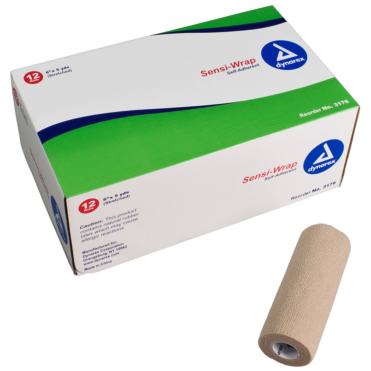 Sensi-Wrap Self-adherent Closure Cohesive Bandage, 6 Inch x 5 Yard