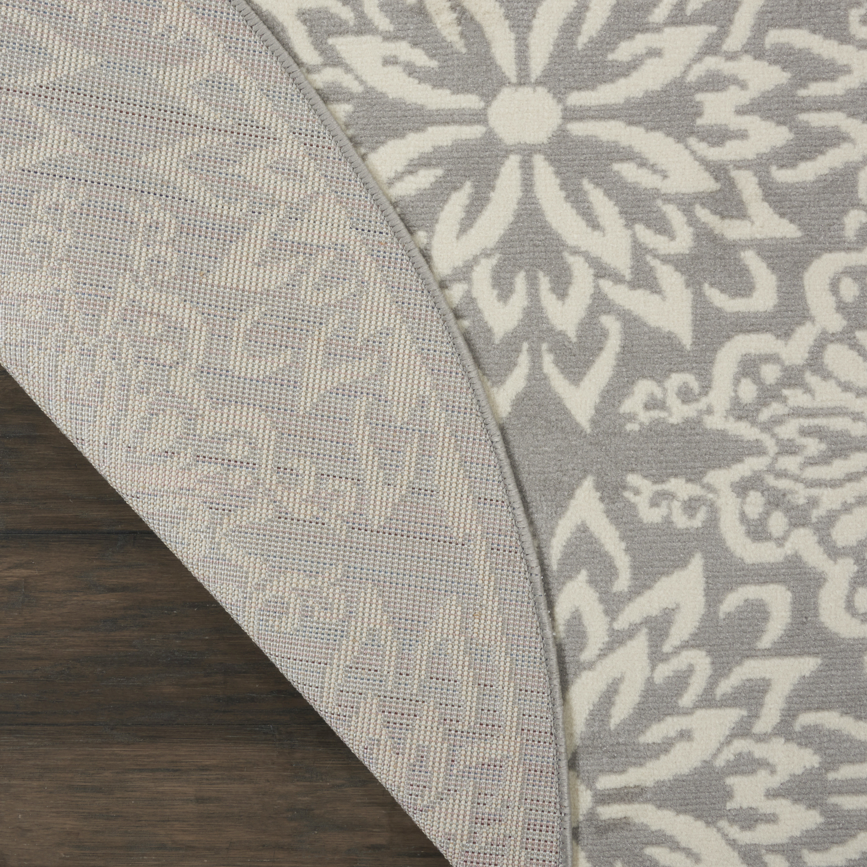 Nourison Jubilant 8' x Round Ivory/Grey Farmhouse Indoor Rug