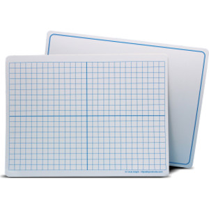 Dry Erase Learning Mat, Two-Sided XY Axis/Plain, 9" x 12", Pack of 48