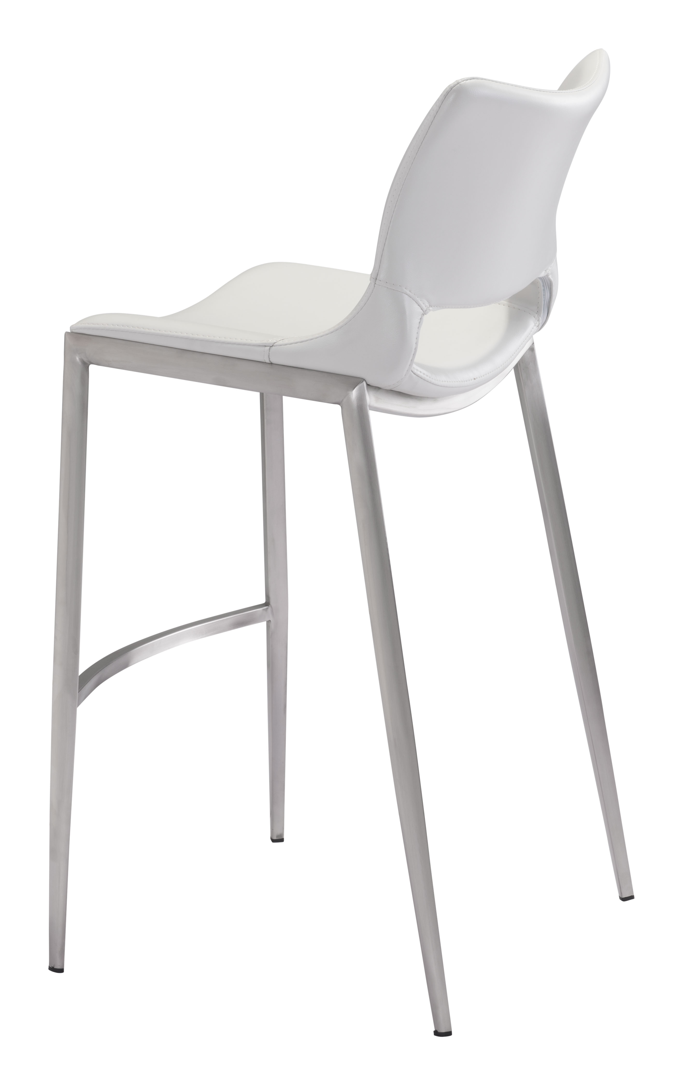 Ace Barstool (Set of 2) White & Silver product image