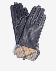 Lady Jane Leather Gloves Black-Dress Tartan