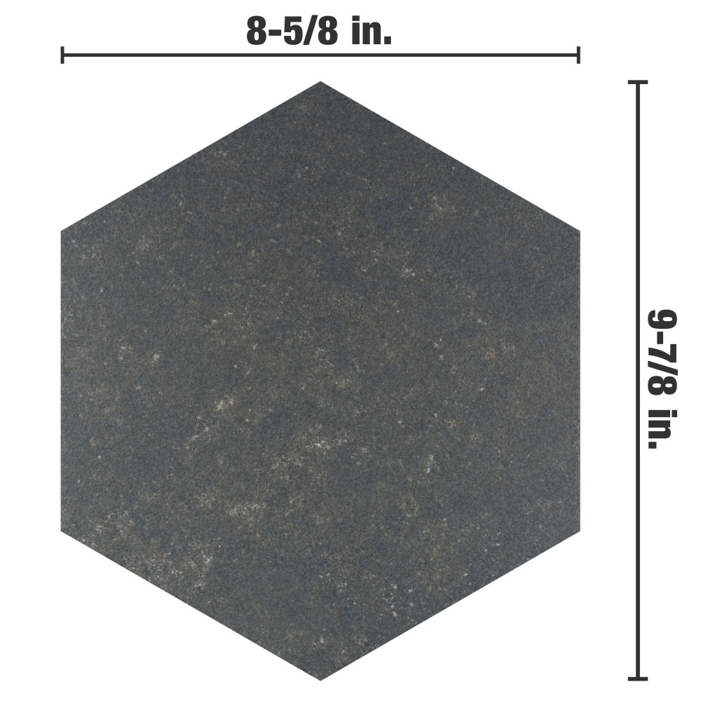 Traffic Hex Dark Grey 8-5/8 in. x 9-7/8 in. Porcelain Floor and Wall ...