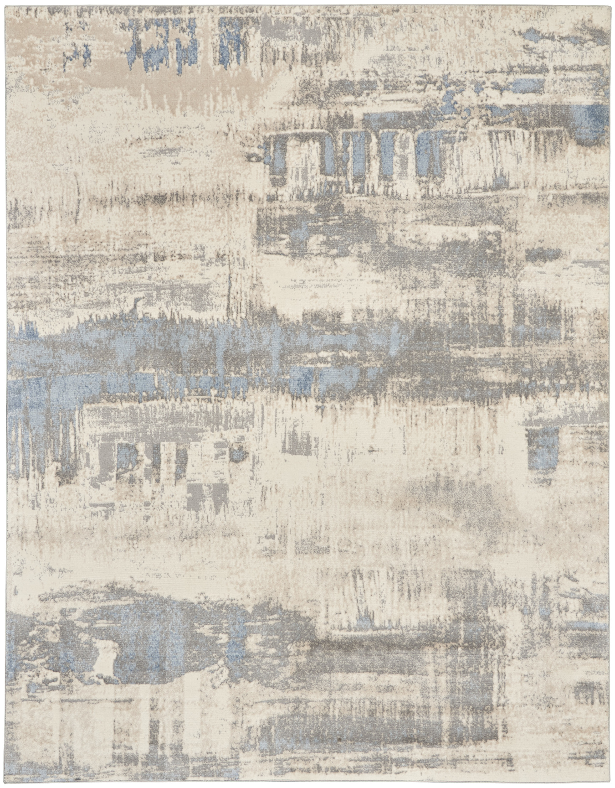 Nourison Solace 8' x 10' Ivory Grey Blue Modern Indoor Rug