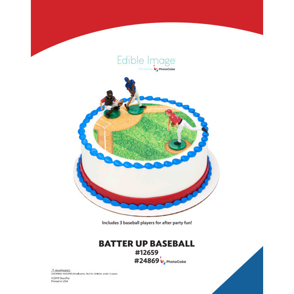 Batter Up Baseball The Magic of Cakes® PhotoCake® Enhanced Round Background Page