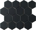 Vibes Black 3″ Hexagon Mosaic Matte