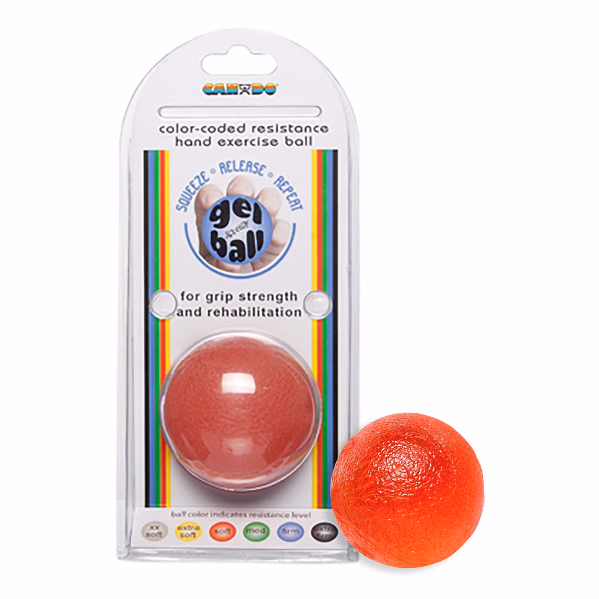 CanDo® Standard Circular Gel Squeeze Ball, Red, Light