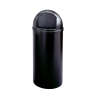 Rubbermaid Commercial, Marshal, 15 gal, Resin, Black, Round, Receptacle