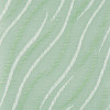 Woven mint-green fabric filling the frame, embroidered with diagonal white and pale-green wavy stripes; stitches create subtle raised texture, shown in a well-lit close-up macro view.