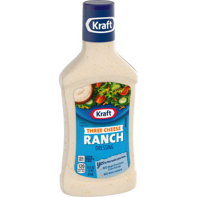 Kraft Three Cheese Ranch Dressing, 16 fl oz Bottle