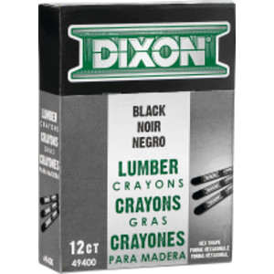 Lumber Crayons, Carbon Black, 1/2 x 4.5 in, Dozen